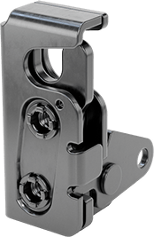 Image of Product. Front orientation. Remote-Release Rotary Latch, 300 Series Stainless Steel, Right-Side Door Mount.