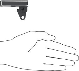 Image of Product. Side1 orientation. Contains SizingReference. Remote-Release Rotary Latch, 300 Series Stainless Steel, Right-Side Door Mount.