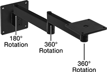 Image of Product. Front orientation. Contains Annotated. Positioning Arms. Heavy Duty Positioning Arms , Complete Arms, Screw On, Style A.