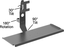 Image of Product. Front orientation. Contains Annotated. 17 1/4" Long. Heavy Duty Positioning Arms .