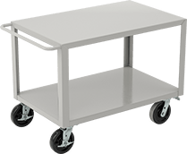 Image of Product. Front orientation. Tables. Steel Tables with Shelves, Style E.