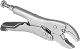 Image of Product. Curved Jaws and Quick Release. Front orientation. Locking Pliers. Locking Pliers , Curved Jaws and Quick Release—Cushion Grip.