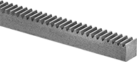 Image of Product. Front orientation. Spur Gear Racks. Metal Spur Gears, 20° Pressure Angle—Rectangular.