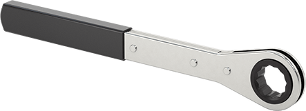 Image of Product. Front orientation. 12-Point Opening Ratcheting Box Wrench, 24 mm Size, 12" Overall Length.