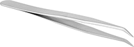 Image of Product. Front orientation. Tweezers. High-Precision Tweezers, Bent Cylindrical Tips.