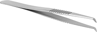 Image of Product. Front orientation. Tweezers. High-Precision Tweezers, Curved Square Tips.