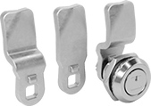 Image of Product. Front orientation. Cam Locks and Latches. Spring-Loaded Ball Stop Square-Drive Cam Locks, Style A.