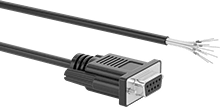 Image of Product. Front orientation. D-Sub Cords. D-Sub Cords, DB9 Socket × Wire Leads.