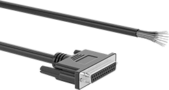 Image of Product. Front orientation. D-Sub Cords. D-Sub Cords, DB25 Socket × Wire Leads.