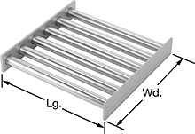 Image of Product. Front orientation. Contains Annotated. Magnetic Filters. Sanitary Magnetic Rod Filters, For Rectangular Openings.