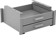 Image of Product. Front orientation. Workbench Cabinets. Robot Workstations, 2 Drawers.