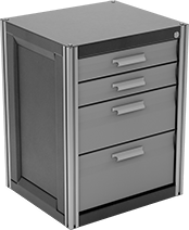 Image of Product. Front orientation. Workbench Cabinets. Robot Workstations, 4 Drawers.