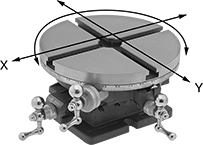 Image of Product. Front orientation. Contains Annotated. Rotary Tables. Precision-Adjust Cross-Slide Rotary Tables, Standard Table.