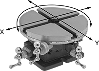 Image of Product. Standard. Front orientation. Contains Annotated. Rotary Tables. Precision-Adjust Cross-Slide Rotary Tables, Standard Table.