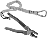 Image of Product. Shown with Tool Lanyard (Not Included). Front orientation. Wire-Gripping Pliers. Wire-Gripping Pliers with Tether Ring.
