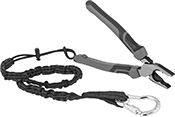Image of Product. Shown with Tool Lanyard (Not Included). Front orientation. Wire-Gripping Pliers. Wire-Gripping Pliers with Tether Ring.