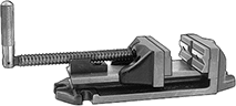 Image of Product. Front orientation. Vises. Quick-Clamp Drill-Press Vises, With Flat Jaws, Fixed Base, Screw Jaw Lock.