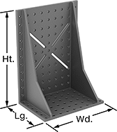 Image of Product. Front orientation. Contains Annotated. Angle Plates. Angle Plates with Mounting Holes, Style 3.