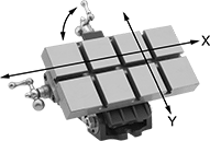 Image of Product. Front orientation. Contains Annotated. Milling Tables. Precision-Adjust Cross-Slide Milling Tables, Tilting-Table 50 lb. Load Capacity.