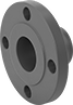 Image of Product. Butt Weld: Raised Surface on Back. Back orientation. Pipe and Fittings. Low-Pressure Iron and Steel Unthreaded Pipe Flanges, Forged Flanges, Butt Weld, Raised Surface.