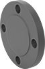 Image of Product. Raised Surface on Back. Back orientation. Pipe and Fittings. Low-Pressure Iron and Steel Unthreaded Pipe Flanges, Forged Blind Flanges, Flanged, Raised.
