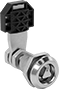 Image of Product. Front orientation. Cam Locks and Latches. Electronic Open-Indicating Triangle-Drive Cam Locks.