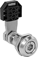 Image of Product. Front orientation. Cam Locks and Latches. Electronic Open-Indicating Hex-Drive Cam Locks.