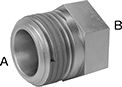 Image of Product. NPT Male × NPT Female. Front orientation. Pipe and Fittings. Low-Pressure Iron and Steel Threaded Pipe Fittings with Sealant, Bushing Straight Reducing Adapters, Male, Threaded Fitting Connection, Female, Hex Body.