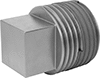 Image of Product. NPT Male. Front orientation. Pipe and Fittings. Low-Pressure Iron and Steel Threaded Pipe Fittings with Sealant, External-Square-Drive Plugs, Threaded Fitting Connection, Male.