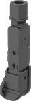 Image of Product. Front orientation. Latching Connectors. Compact Latching Connectors, Top Cord Connection with Side Mounting Flange and Cord Grip—1 Latching Lever.