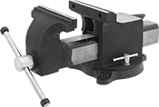 Image of Product. Front orientation. Vises. Weather-Resistant Bench Vises, Value with Flat and Pipe Jaws.