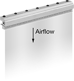 Image of ProductInUse. Front orientation. Contains Annotated. Air Knives. Static-Eliminating Air Knives.