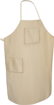 Image of Product. Cotton with Chest and Waist Pocket. Front orientation. Aprons. Shop Aprons, Cotton Fabric, One Chest Pocket.