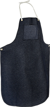 Image of Product. Denim with Chest Pocket. Front orientation. Aprons. Shop Aprons, Denim Fabric, One Chest Pocket.