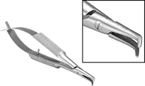 Image of Product. Front orientation. Contains Inset. Long-Nose Pliers. Tweezer-Style Bent-Nose Pliers, Standard Nose with Flat Jaw, Plain Grip, 60° Jaw Bend.