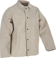 Image of Product. Front orientation. Jackets. Welding Jackets, Leather, Gray.