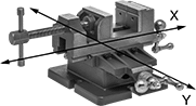 Image of Product. Front orientation. Contains Annotated. Vises. High-Precision Cross-Slide Drill-Press Vises.