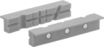 Image of Product. Front orientation. Contains MultipleImages. Vise Jaw Liners. Magnetic-Mount Bench Vise Jaw Liners, Style H.