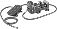 Image of Product. Front orientation. Vises. Air-Powered Machine Vises, With Flat Jaws, Fixed Base—Single Acting.
