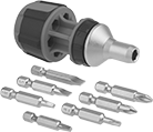 Image of Product. Front orientation. Screwdrivers. Tight-Clearance Ratcheting Bit Screwdrivers, Style B.