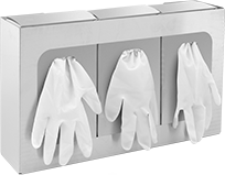 Image of ProductInUse. Front orientation. Glove Dispensers. Disposable Glove Dispensers, For 3 Boxes.