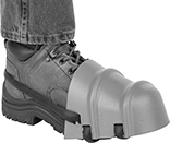 Image of ProductInUse. Plastic Extended Toe Guard. Front orientation. Toe and Foot Guards. Toe Guards, Extended Toe Guards, Plastic Guard.