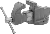 Image of Product. Front orientation. Vises. Heavy Duty Bench Vises, Industrial with Flat Jaws, Fixed Base.