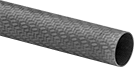 Image of Product. Front orientation. Carbon Fiber. High-Strength Lightweight Carbon Fiber Round Tubes, Glossy, Checked.