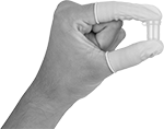 Image of ProductInUse. Front orientation. Finger Cots. Clean Room Finger Cots.