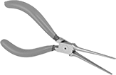 Image of Product. Front orientation. Long-Nose Pliers. Long-Nose Pliers, Slim Nose with Flat Jaw, Cushion Grip.