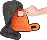 Image of ProductInUse. Warming Pack Slots. Front orientation. Hard Hat Liners. Cold-Protection Hard Hat Liners, Covers Face, Head, Nape, and Neck, Removable Face Cover, Warming Pack Slots, Two Layers of Insulation.