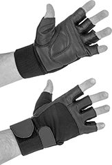 Image of ProductInUse. Goatskin Leather. Front orientation. Gloves. Open-Finger Work Gloves, Goatskin Leather.