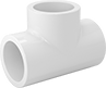 Image of Product. Front orientation. Pipe and Fittings. Flame-Retardant High-Purity PVDF Pipe Fittings for Harsh Chemicals, Tee Connectors, Socket Fusion Weld Female.