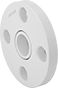Image of Product. Straight Pipe Stub End with Pipe Flange. Back orientation. Pipe Stub Ends. High-Purity PVDF Pipe Stub Ends for Corrosive Chemicals.